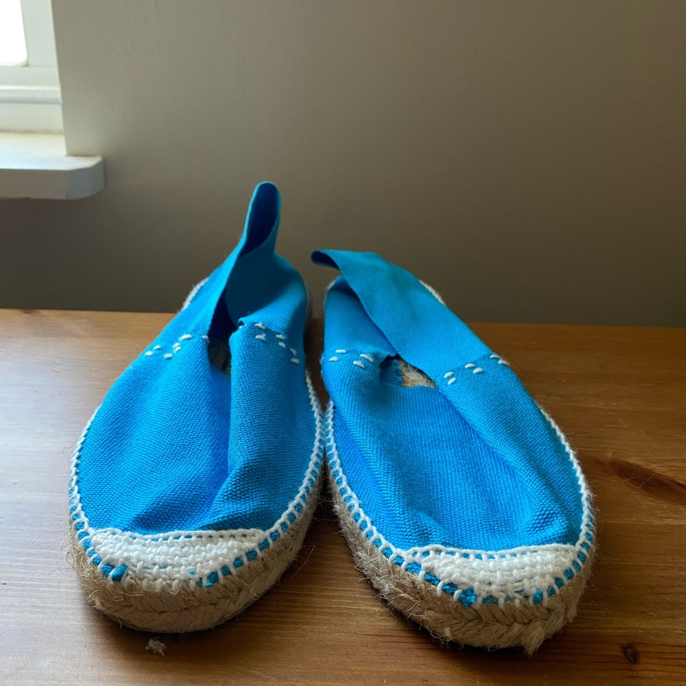 Hand sewn, blue espadrilles from Barcelona size 40